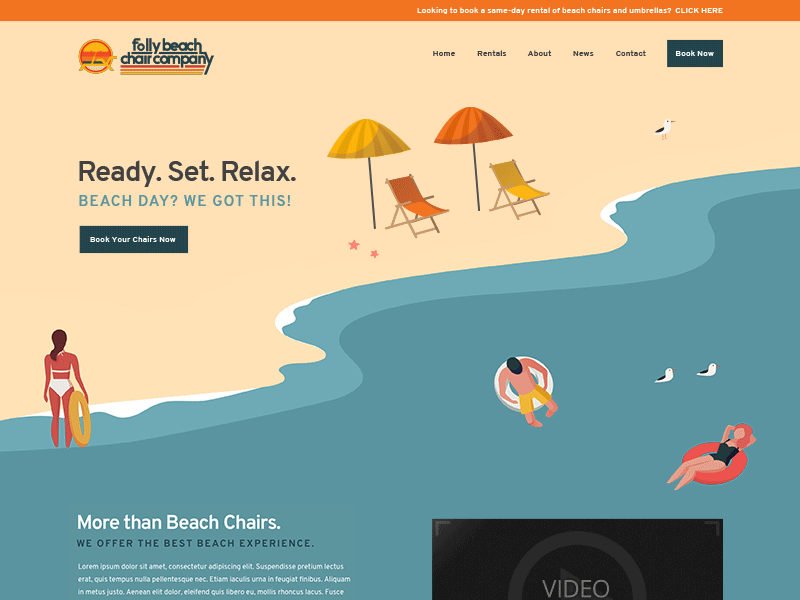 New Homepage for Folly Beach Chair Co