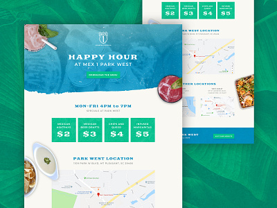 Mex1 Landing Page food happy hour landing page mexican restaurant restaurant branding web design website