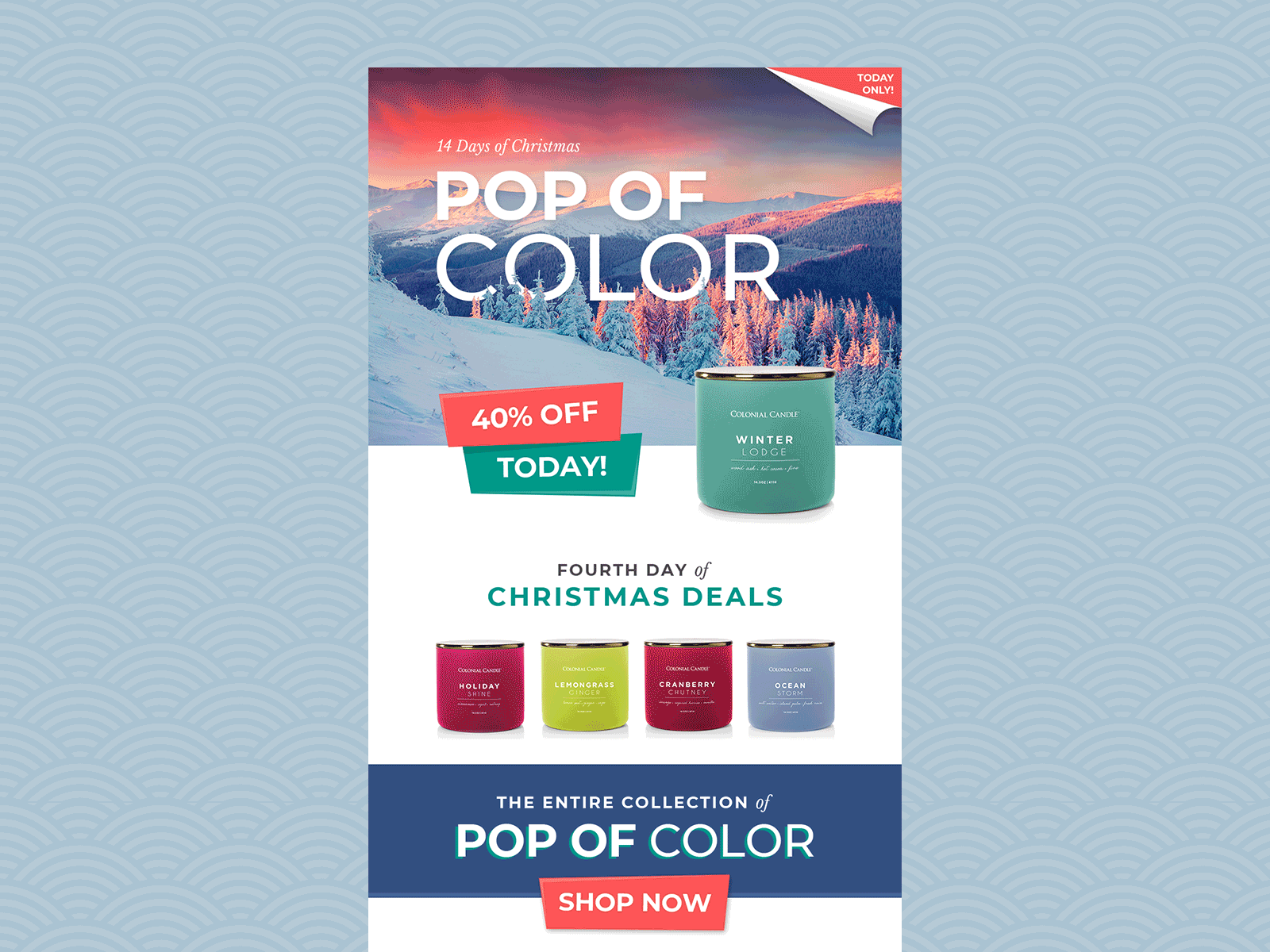 Pop of Color Animated Mailer animated animated email animated gif animated mailer candles color email email design email marketing mailer mailers sale stars winter