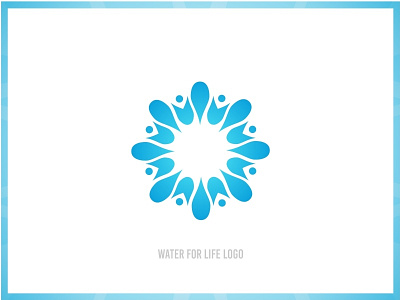 Water For Life Logo blue branding community identity logo water
