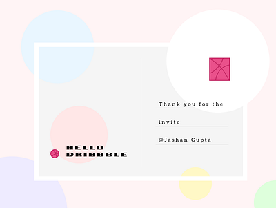 Dribbble Debut Shot - Postcard design illustration sketchapp