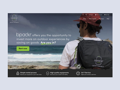 bpackr outdoors ui design web design