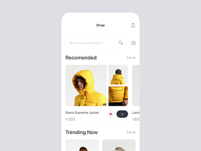 Fashion Store App Interaction after effect app card clean clothing cool ecommerce fashion interaction marketplace minimal mobile app motion outfit platform popular shop ui white widget