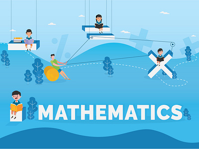 Mathematics - Concept Illustration adobe design flat design graphic design illustration mathematics maths poster concept vector