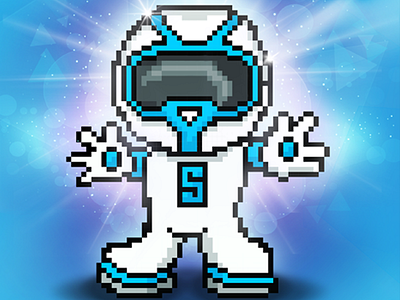8bit Samsung Project 8bit astronaut blue character cute space stars