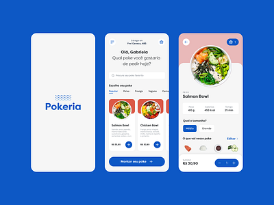 Pokeria App | UI Design app app design branding clean design ecommerce food food app food delivery app food order food ordering app healthy food ios app minimalist mobile mobile design poke restaurant ui design ux design