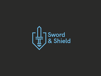 Sword & Shield challenge logo logotype shield sword thirtylogos