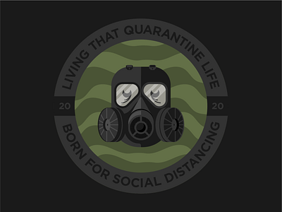 Quarantine badge design gasmask illustration mask quarantine texture true grit texture supply vector
