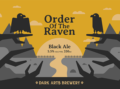 Order Of The Raven Label beer beer can branding design illustration packaging vector