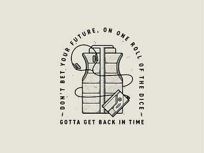 Gotta Get Back In Time 80s back to the future badge design illustration logo movies retro texture true grit texture supply vector walkman