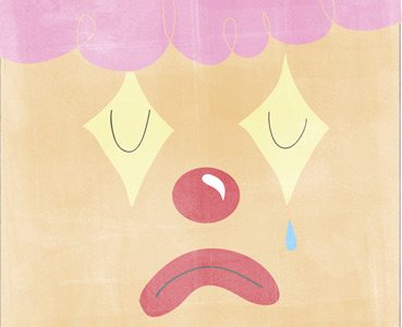 Sad clown illustrations