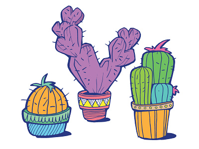 Pricks artwork cactus cartoon doodles drawing heart illustration