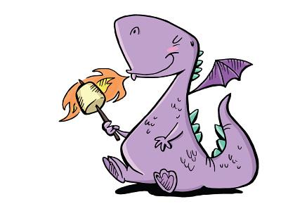 Baby dragon cartoon character design doodles dragon illustration illustrator vector