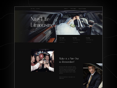 Nite Lite Limousine car clean design header landing limo limousine luxury ui design web design