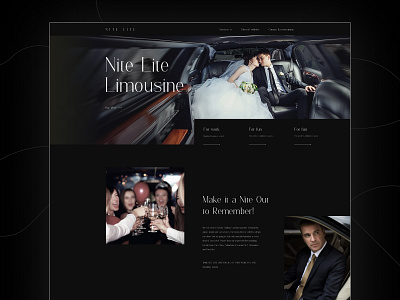 Nite Lite Limousine car clean design header landing limo limousine luxury ui design web design