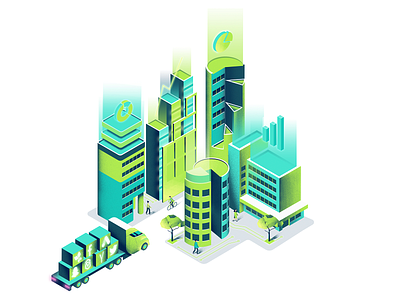 Smart City city glow illustraion illustration smart
