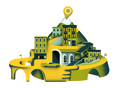 Illustration for map service website