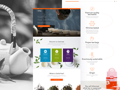 Tea brand home page concept clean clean ui header landing landing page landingpage tea typography ui ui design