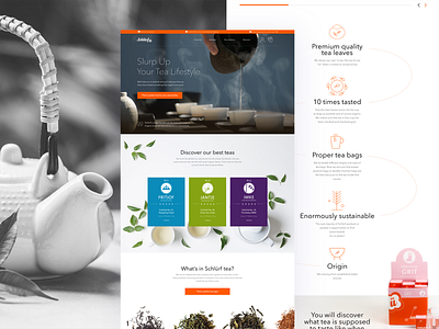 Tea brand home page concept