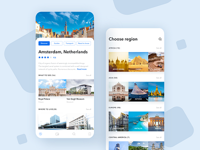 Travel Guide App UI design