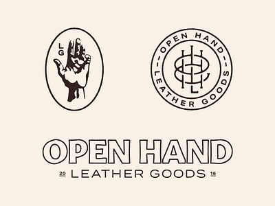 Open Hand Leather Goods brand concept 1 brand leather logotype monogram wip