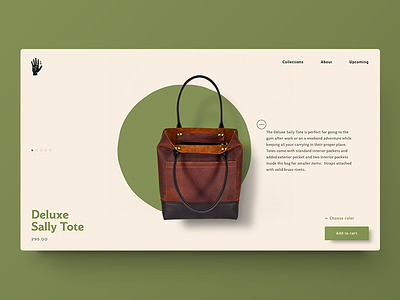 Open Hand PDP header craft ecommerce fashion leather pdp ui web