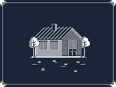 Farmhouse farm home house illustration minimal pixel pixelart tree