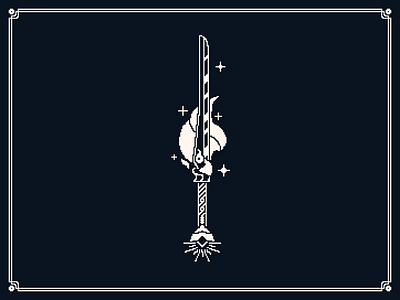 Fire Sword illustration pixel pixelart