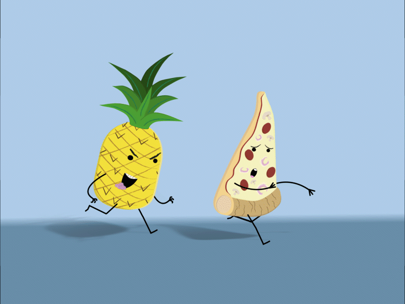 Pineapples (and Anchovies) don't belong on Pizza! after effects anchovies anchovy animation illustration illustrator motion pineapple pizza vector