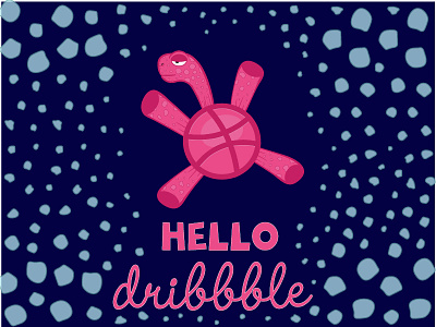 Hello Dribbble! animal design dribbble hello hellodribbble illustration illustrator turtle vector