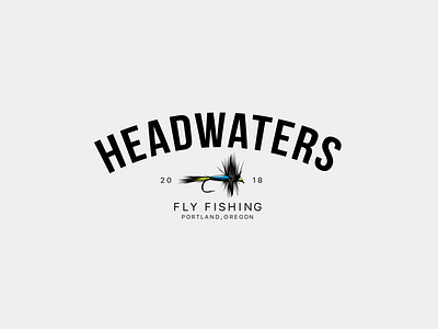 Headwaters Fly Fishing fishing graphic design logo logo design minimal modern vector vintage