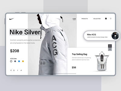 Nike concept web page banner brand branding clothing shopping sites conceptual site design graphic design layout design sports website ui web design 应用程序 用户界面
