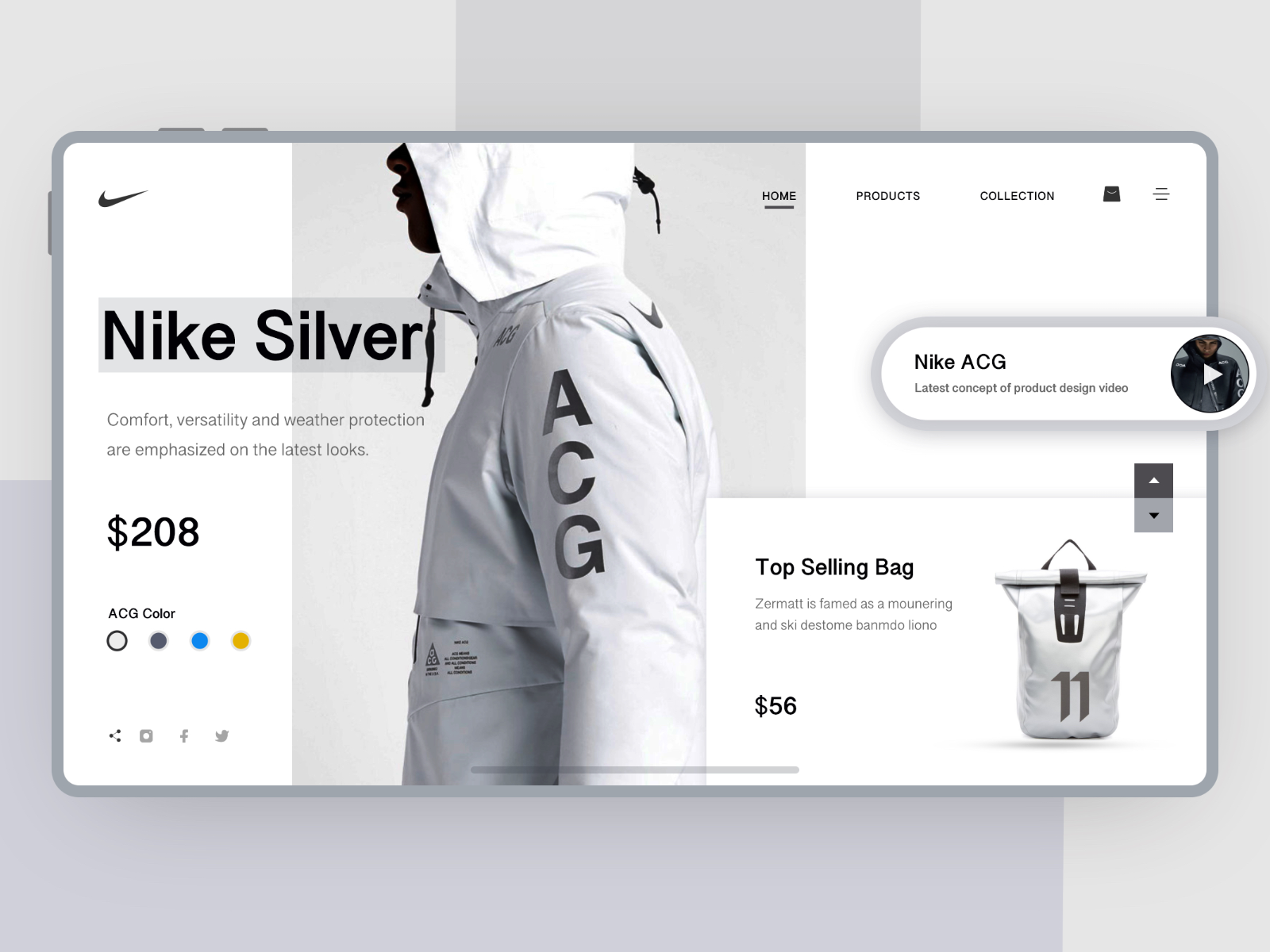 Nike concept web page by Jack Lion on Dribbble