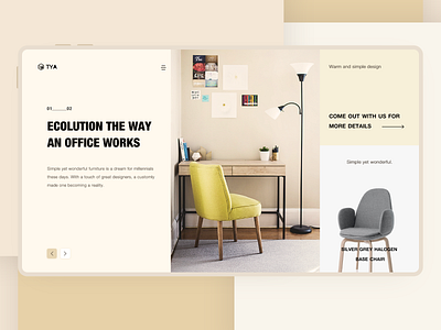 Furniture Concept Web Design branding concept website design furniture furniture website graphic design home page layout design motion graphics office study ui web design 应用程序 用户界面