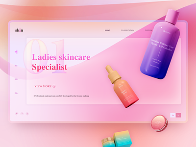 Website Design for Women's Cosmetics 3d animation branding concept website cosmetic e-commerce graphic design logo ui website design 应用程序 用户界面