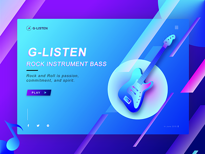 Rock instrument BASS bass delicate listening music player rock web design 应用程序 应用程序设计 插图 用户界面