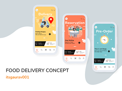 Interactive Food Delivery Application Concept after effects animation business design concept dribbble shot figma food delievery graphic design illustration illustrator interaction design interactive mobile application design motion graphics pre order protopie studio reservation sketch ui ui ux