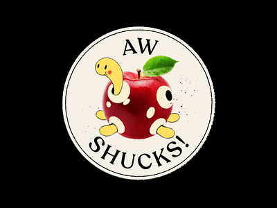 stuck in an apple again... apple button cute design logo logotype patch pokemon pun type