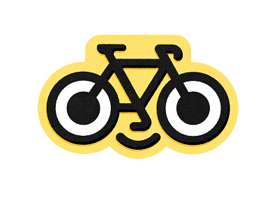 bike logo I created for some stickers avatar bike branding cyclist design happy logo patch smile stickers