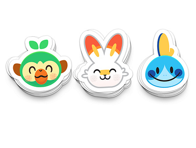 new Pokemon starter stickers :3 design logo pokemon sticker