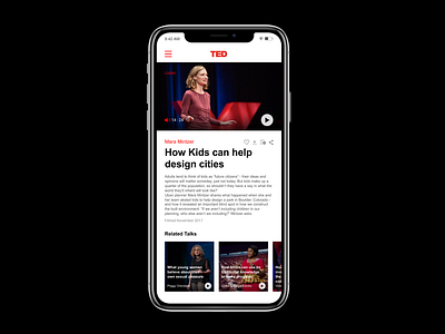 #Daily UX&UI design 07 - TED Redesign application concept concept app content design design figma iphonex mobile mobile app redesign ted ui uidesign