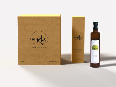 Myéla Olive Oil Package and Label Design graphic design label design package design print design