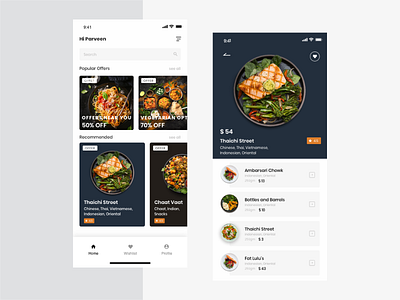Food App account app application card color colors design desing icon search ui ux