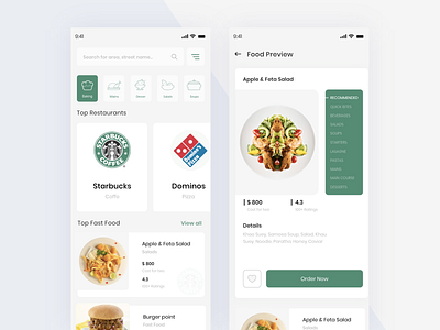 Food app application color design fastfood food food app green order product search ui design