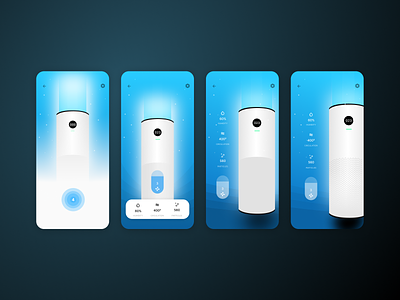 Air Purifier - Design Iterations & Illustrations illustration mobile app design mobile design mobile ui smart home