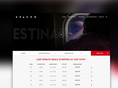 SPACEDchallenge landing page
