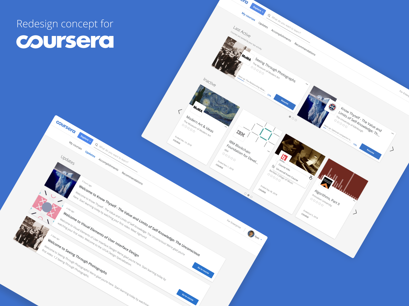 Coursera - Redesign Concept Of My Courses Page By Ilyas On Dribbble