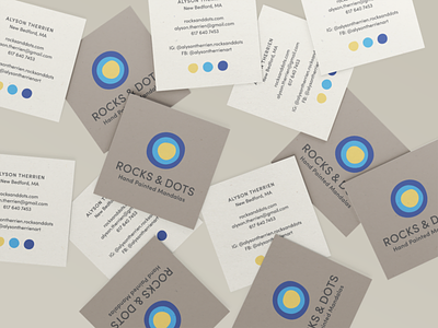 Rocks & Dots: Final Logo & Business Card artist branding business cards design graphic design logo logo design mandala mockup print design