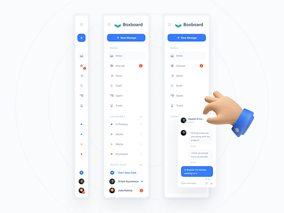 Sidebar Navigation For Boxboard app app design clean creative grid system icon marketplace menu menu item navbar navigation sidebar sidebar navigation ui ui design ui kit ui8 ux ux design