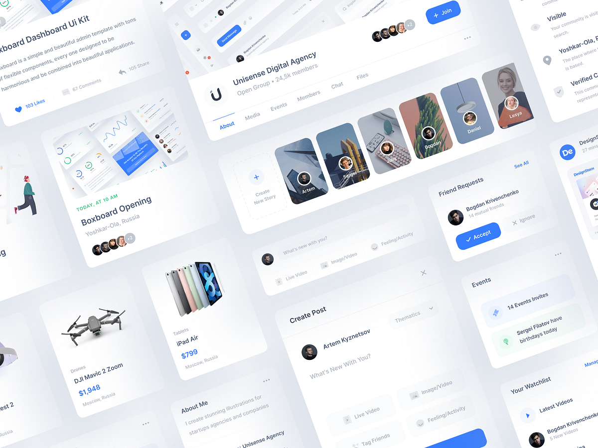 Social Media Ui Elements by Uiscore on Dribbble